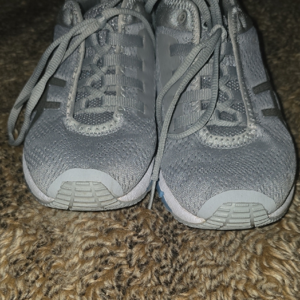 Asics Silver and Blue Athletic Shoes - Picture 7 of 9